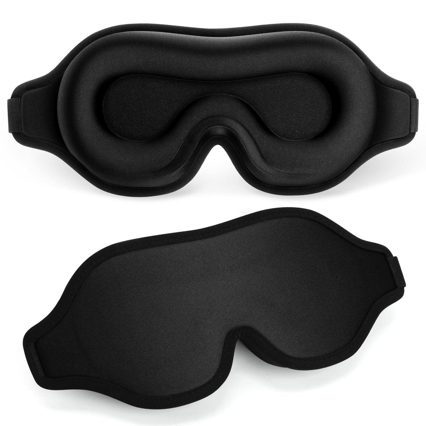 FlyCoco Blackout Eye Mask for Sleeping, 3D Contoured Cup No Pressure Sleep Mask with Adjustable Strap, Ultra-Thin Sides Breathable Lightweight Soft Eye Cover for Men Women Home Travel Airplane Party