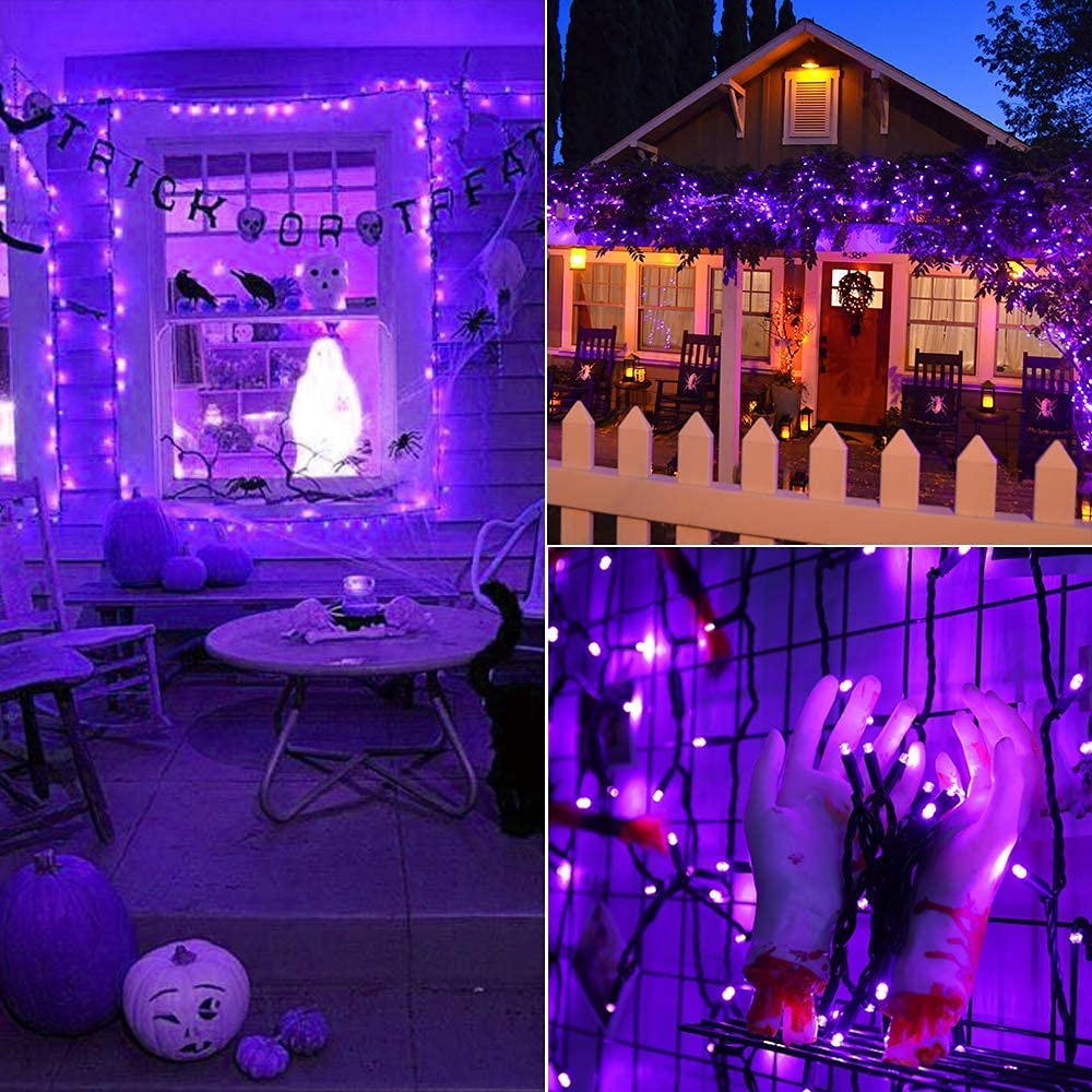 Brizled 33ft 100 LED Purple Halloween String Lights, UL Certified, Copper Wire, Model I3-100-4