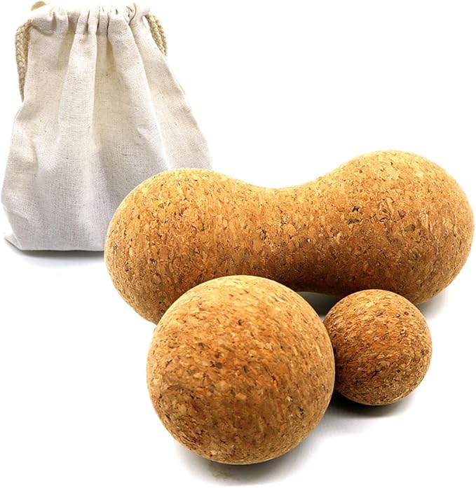 Rreadean Cork Massage Ball Set for Fascia Release After Exercise, Yoga,Trigger Point Therapy, Relax Muscles, and Relieve S...