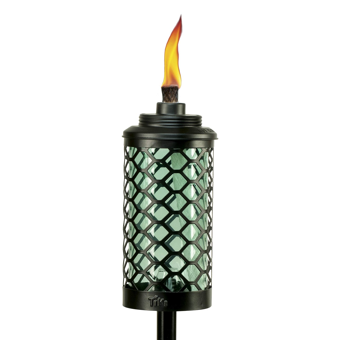 Tiki Brand Honeycomb Outdoor Torch - 65 In Blue Metal Decorative Lighting, Model 1120112 For Patio, Backyard, And Lawn