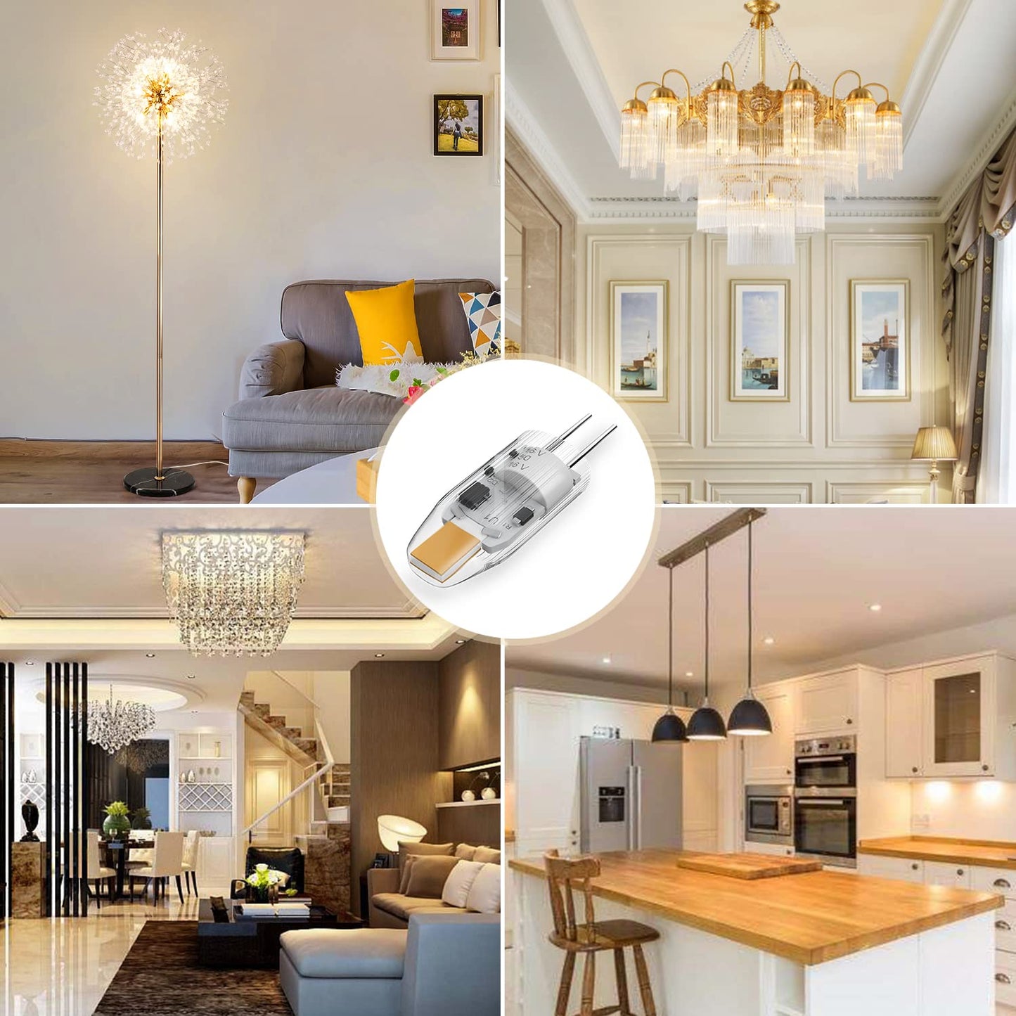 Yuiip G4 Led Bulbs 1.2W Bi-Pin Base, 2700K Warm White, 10 Pack, Silicon