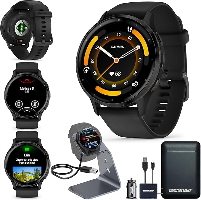 Garmin Venu 3 Running GPS Smartwatch with AMOLED Display, Advanced Health, Fitness Features, Up to 14 Day Battery Life wit...