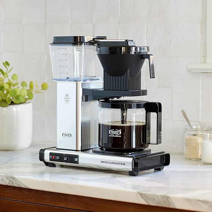 Moccamaster 53944 KBGV Select 10-Cup Coffee Maker, Candy Apple Red, 40 ounce, 1.25l