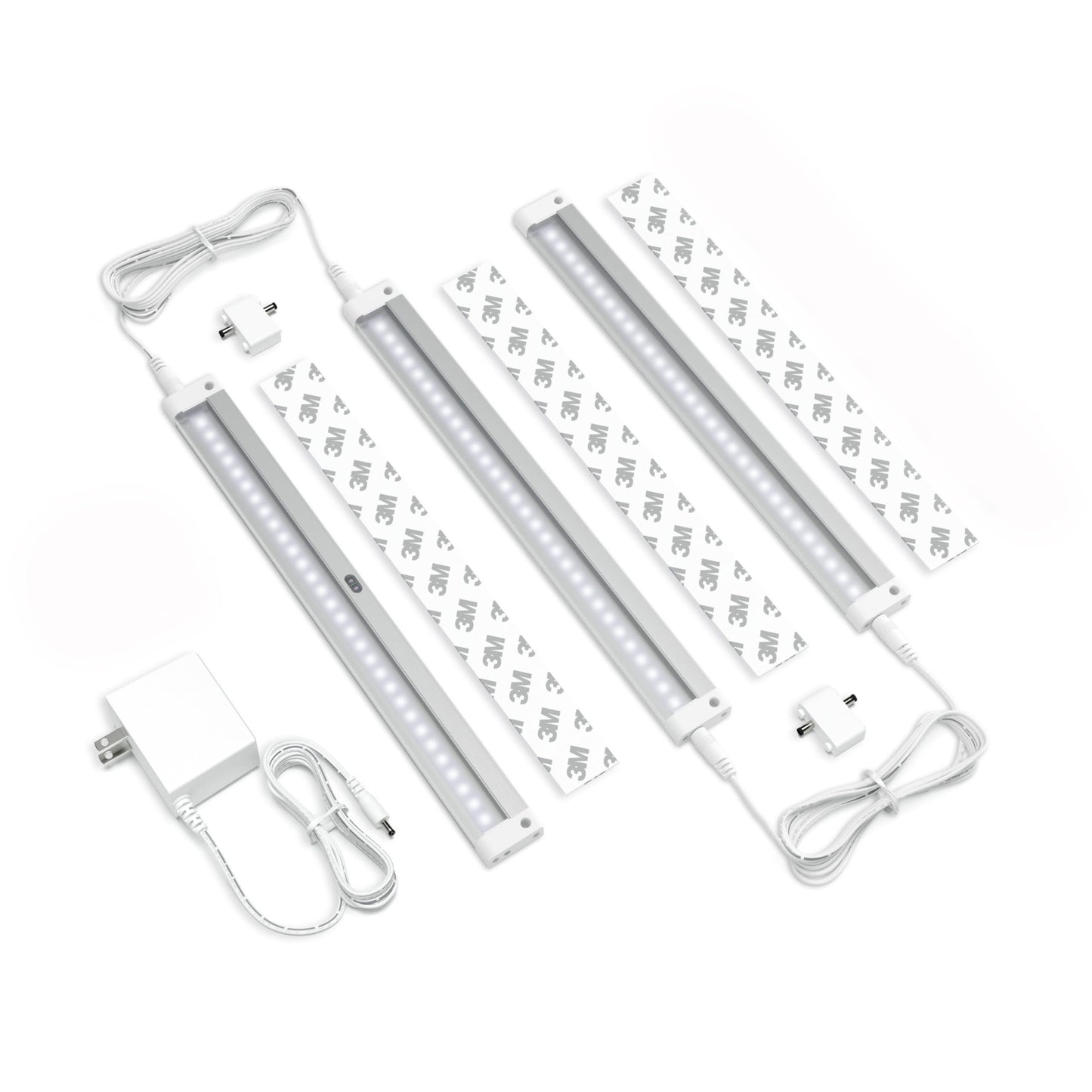 EShine LED Under Cabinet Lighting Kit, Dimmable 3-Pack 12 in, Touchless Control, Cool White (6000K), Model ELW3003DC