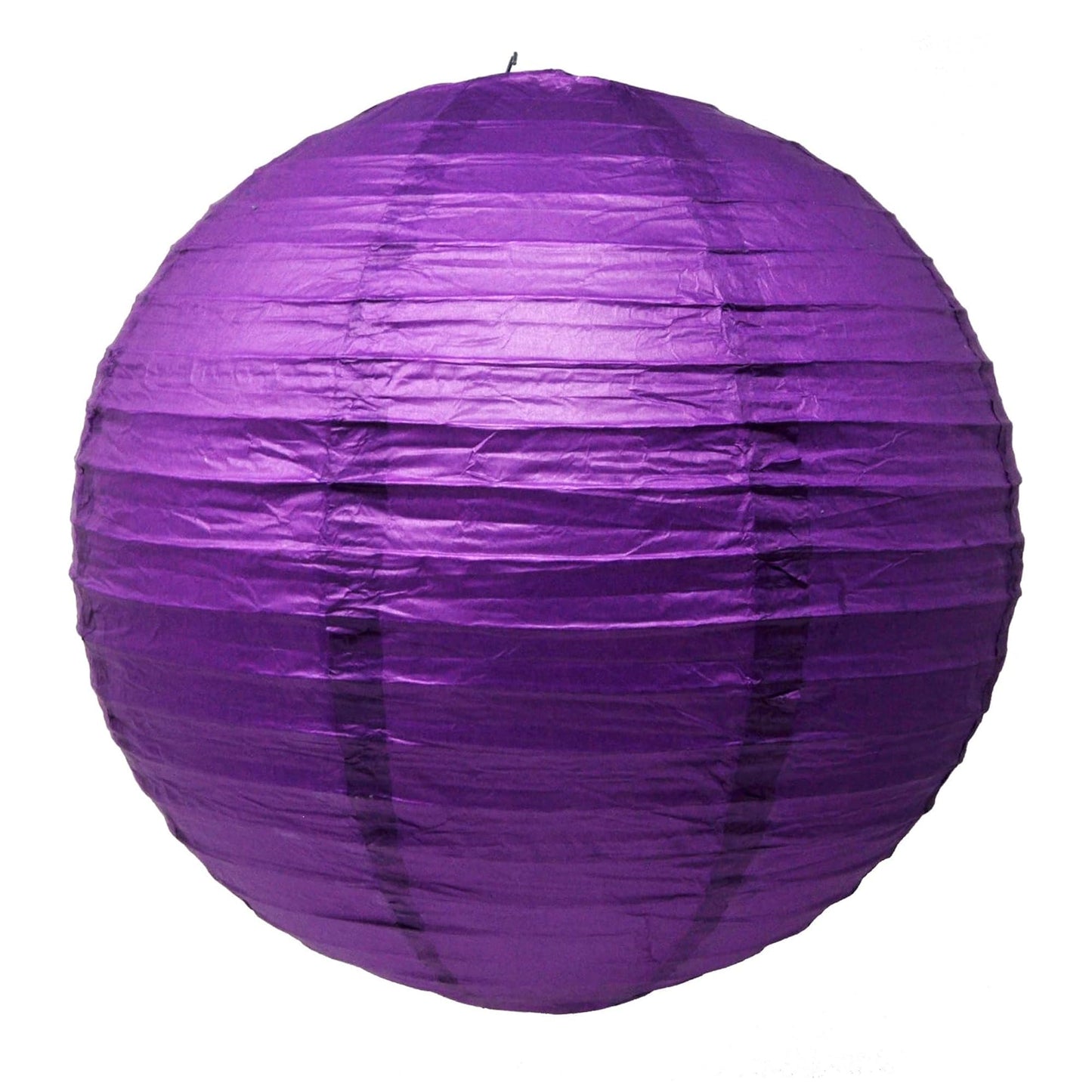 Mudra Crafts Paper Lanterns - Purple and Gold, 12 in, Round Japanese Chinese Decorative Hanging Ceiling Lamp Shade