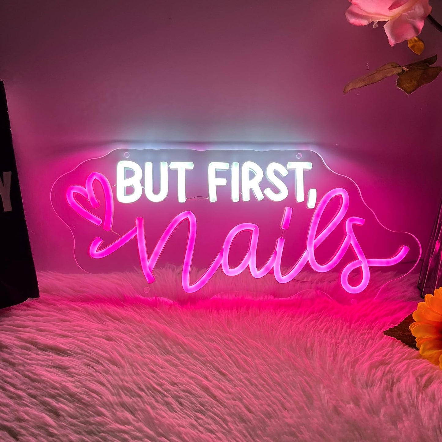 But First Nails Neon Sign For Wall Decor  Led Nails Neon Signs For Nail Room  Beauty Room  Salon Bar  Bedroom  Nails Neon Lights Christmas Birthday Gift For Girls  Lover  Friend