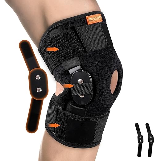 Hinged Knee Brace, Adjustable Knee Support Wrap for Men and Women, Pain Relief Swelling and Inflammation, Patellar Tendon ...