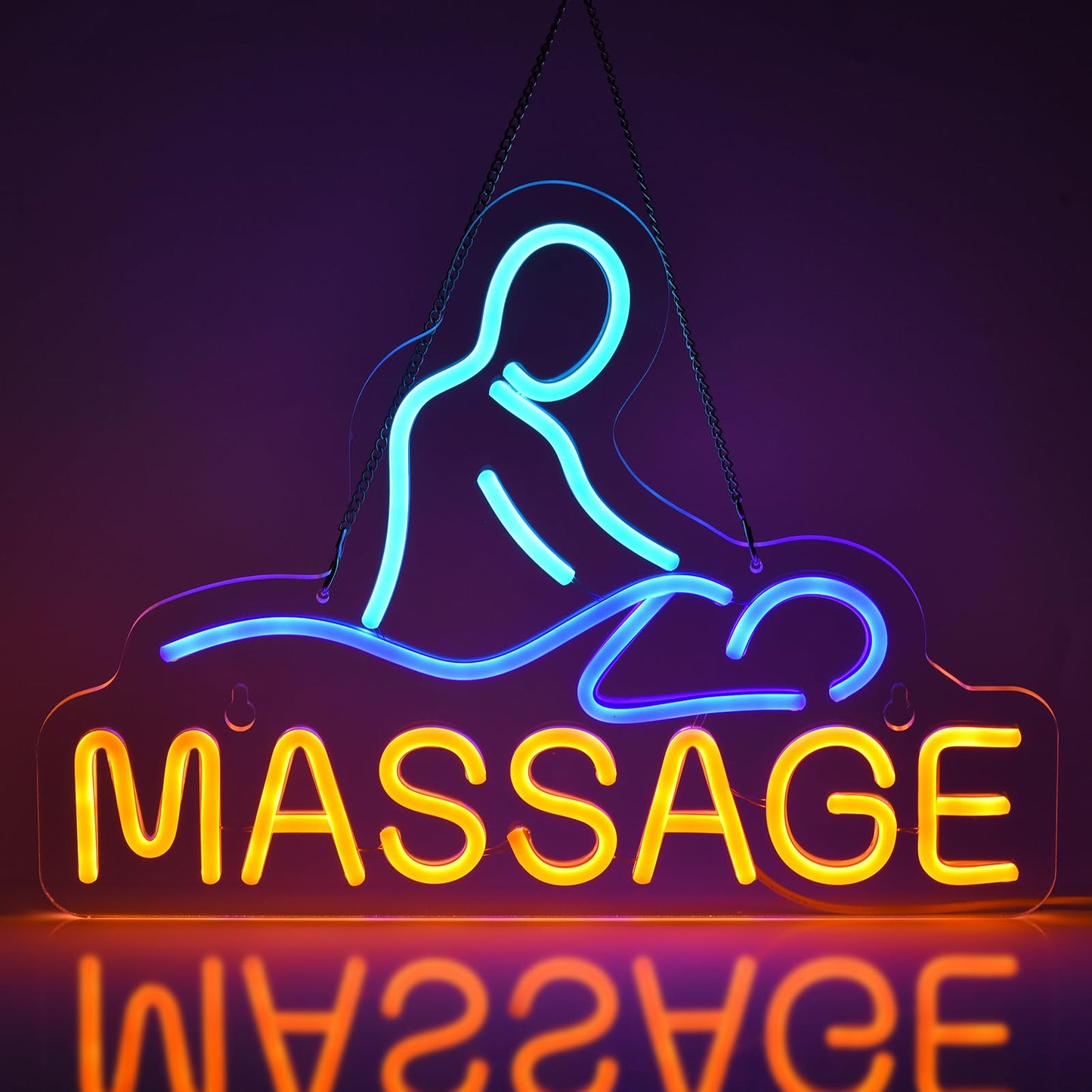 Jomobuty Massage Neon Sign For Wall Decor Led Light Up Sign Massage Room Business Signage Spa Salon Wellness Center 16.1 X 11.8 Led Art Hanging Decorative Gifts