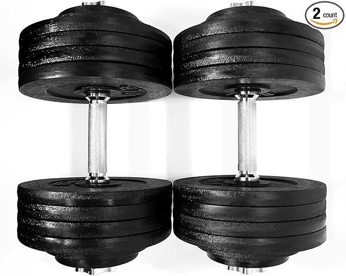 Unipack Adjustable Dumbbell Set, Black-Painted, 200-Lbs