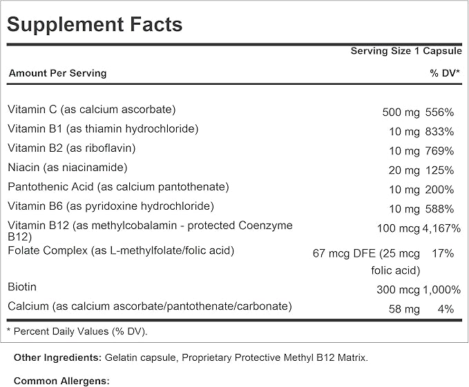 ANDREW LESSMAN Vitamin C 500 Plus B-Complex 360 Capsules - Non-Acidic Vitamin C Plus Citrus Bioflavonoids for Immune System and Anti-Oxidant Support. Easy-to-Swallow Capsules. No Additives