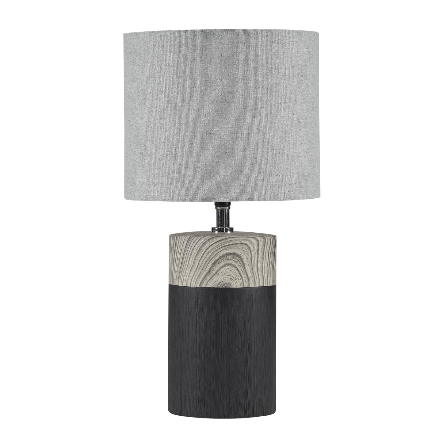 510 Design Nicolo Table Lamp, 2-Tone Ceramic & Woodgrain, 17.35 H, Grey, Nightstand/Desk Lamp, Model 5Ds153-0037