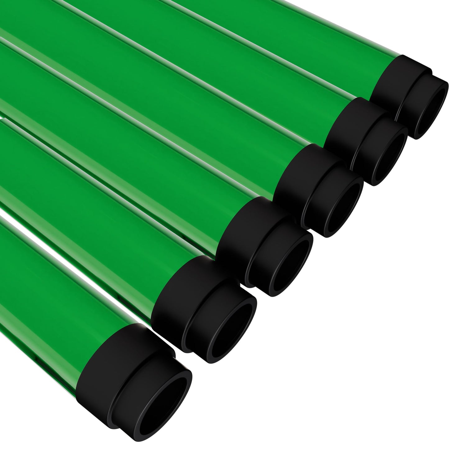 Kastlite T8 Led/Fluorescent Light Tube Guard With End Caps - 46-3/8 Lamp Diffuser Covers & Safety Sleeves  Green Protective Plastic Bulb Replacement Covering & Overhead Lighting Accessory  Pack Of 6