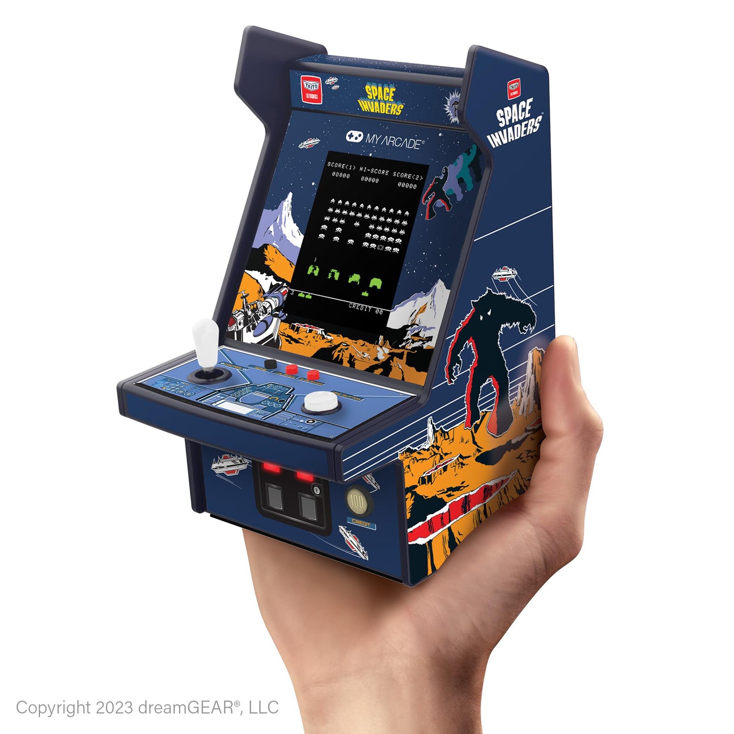 My Arcade Space Invaders Micro Player Pro: Retro Games, 6.75" Mini Arcade Machine, Video Game Collectibles