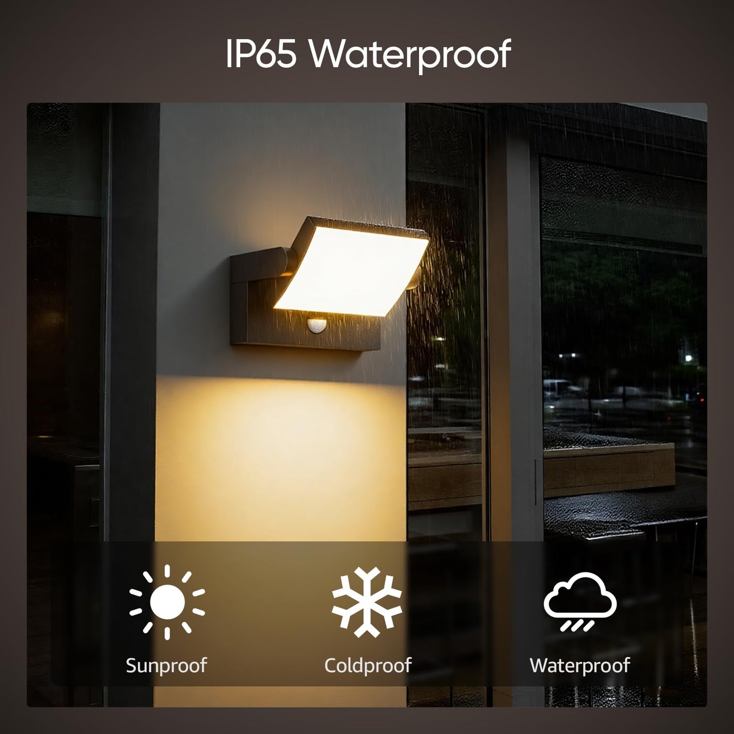 Lundwa 40W Motion Sensor Outdoor Wall Lights  3000K Black Led Light Fixture  Ip65 Waterproof Exterior Porch Light  360  Adjustable Head Flood Wall Lighting For House