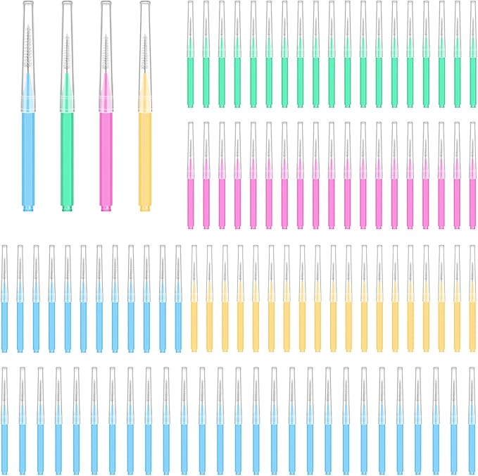 100PCS Interdental Brushes Between Teeth for Braces, Flossers Brush Cleaner, Orthodontic Flossers for Braces Cleaning Kit,...