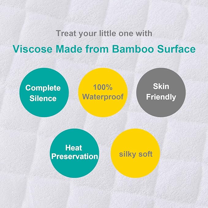 Waterproof Bassinet Mattress Protector, Fit for 21 x 35 Baby Delight, Evolur Stellar, Ezebaby, Fodoss and Bold Bedside Bassinet, Ultra Soft Breathable, Washer & Dryer