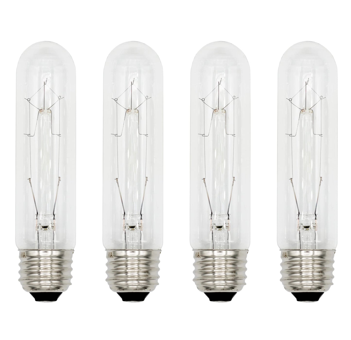 Creative Hobbies® 308 (Pack of 4) 25T10/CL - 25 Watt T10 Clear Tubular - 120V - Medium (E26) Base - Incandescent Light Bulbs