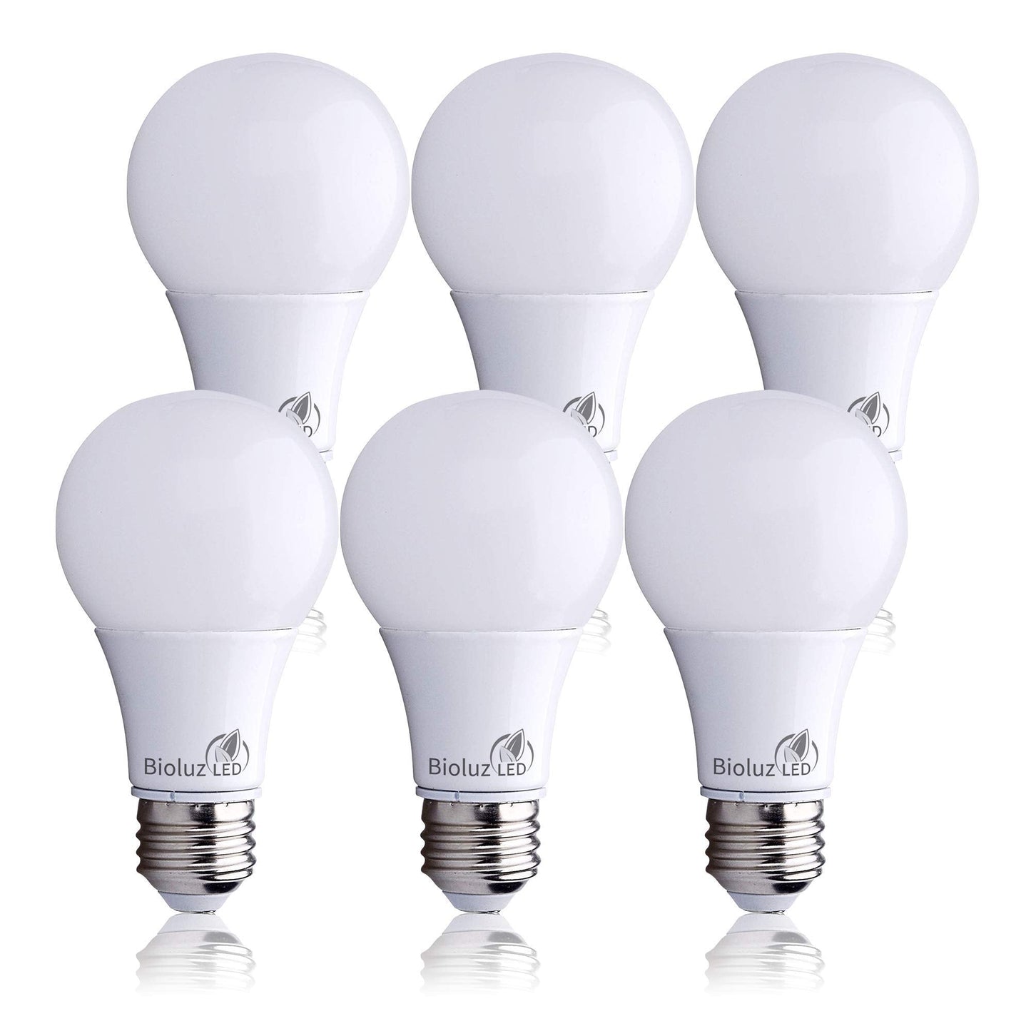 Bioluz Led Lights For Bedroom  Equivalent To 60 Watt Led Bulbs  5000K Daylight  9W Non-Dimmable A19 Led Light Bulbs  Home Decor Led Lightbulb  6 Pack