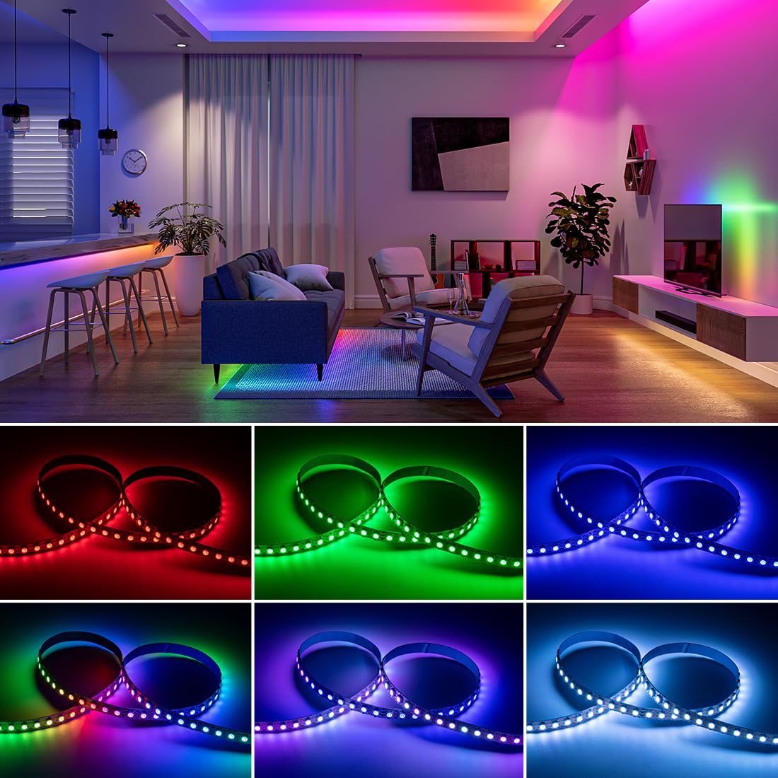 Btf-Lighting Ws2812B Rgb Led Pixel Strip, 3.3Ft, 144 Leds, Ip65 Waterproof, White Pcb, Flexible Fpcb For Diy Projects