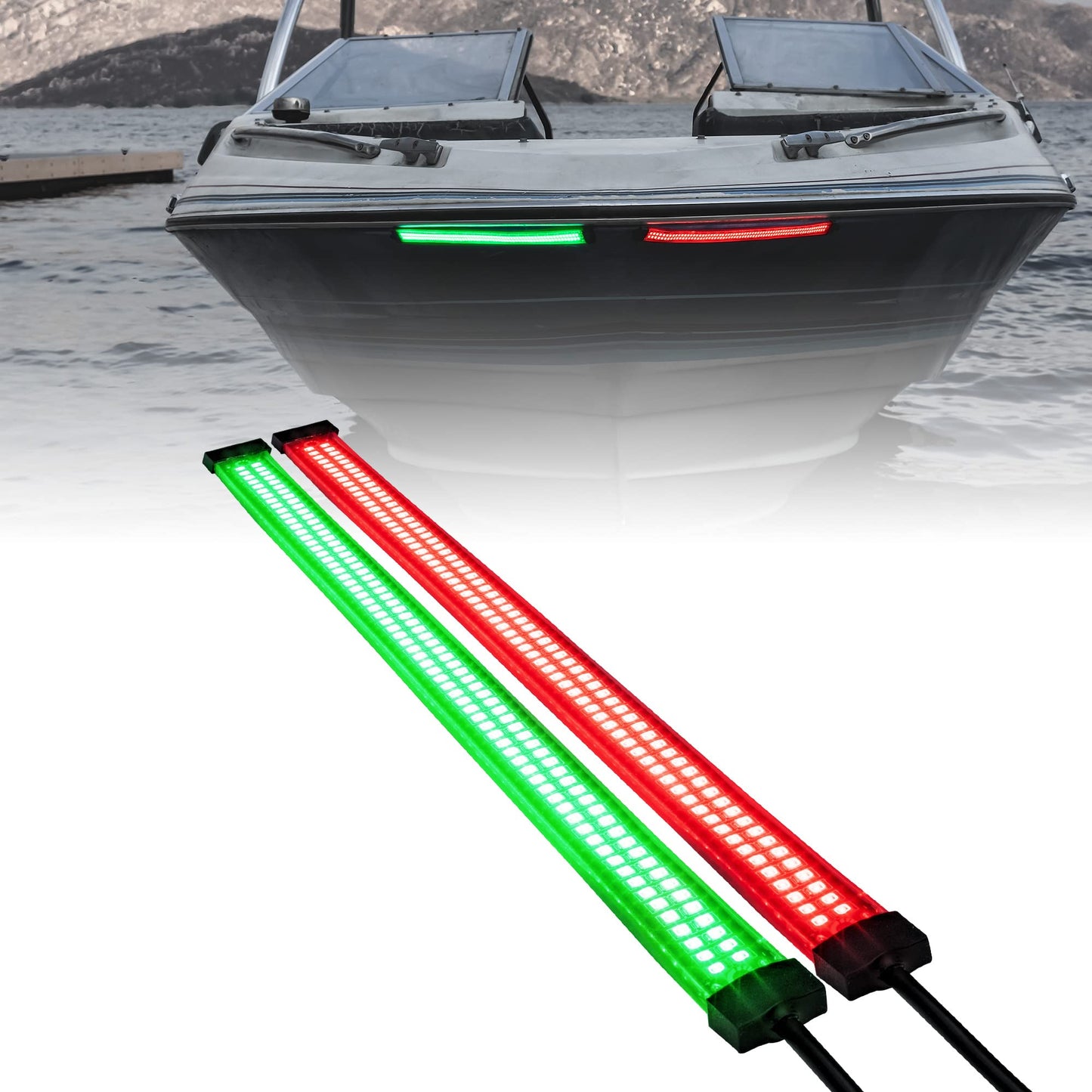 ONLINE LED STORE TRUE MODS Marine Navigation Light Strips, Dual-Row, IP68 Waterproof, Silicone, Model SIL0010, 66/132 LEDs