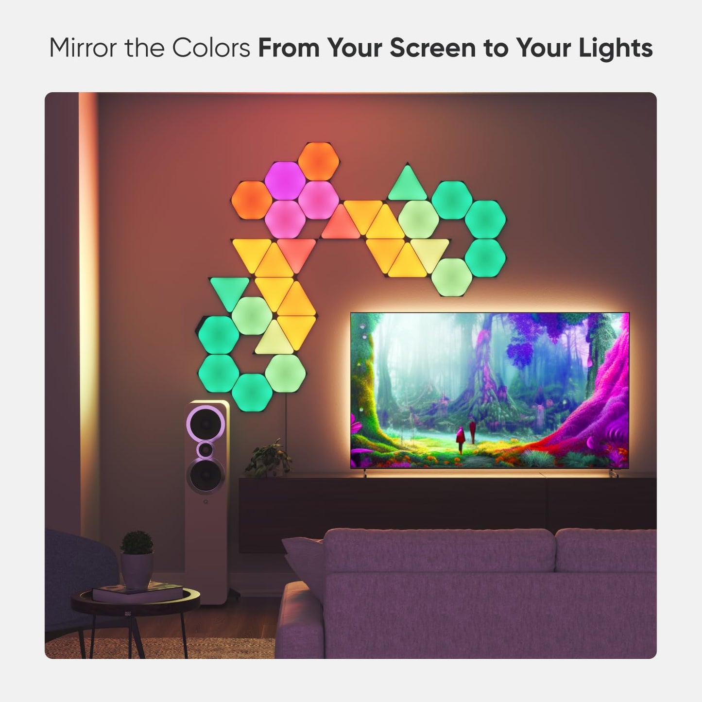 Nanoleaf Shapes Smart RGBW Wall Lights, Dimmable, 16M+ Colors, Black Hexagons, 9 Pack, Model NL42-0103HX-9PK