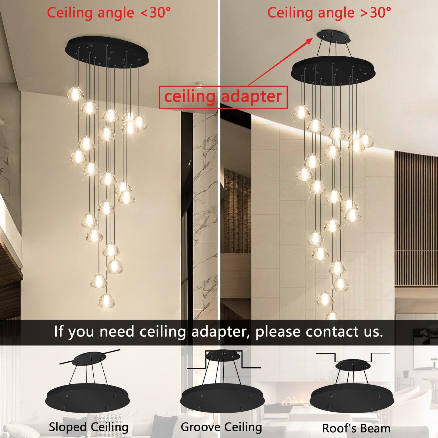Dolria Modern Crystal Chandeliers Led Ceiling Lighting Foyer Large Ceiling Light For Staircase Living Room Hallway Entryway