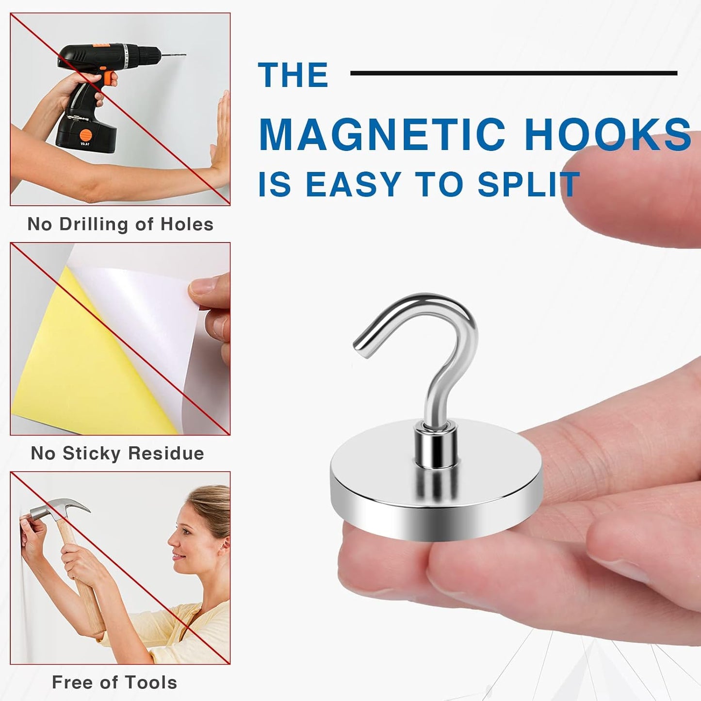 LOVIMAG Magnetic Hooks Heavy Duty, 120 lb Strong Magnetic Hooks for Cruise Cabins, Strong Magnets with Hook for Hanging, Toolbox, Cruise Ship Essentials, Locker, Office and Kitchen Etc- 4 Pack