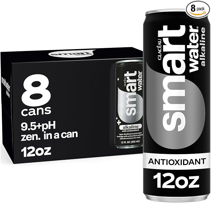 Smartwater Alkaline + Antioxidant Aluminum Can 12oz 8pk
