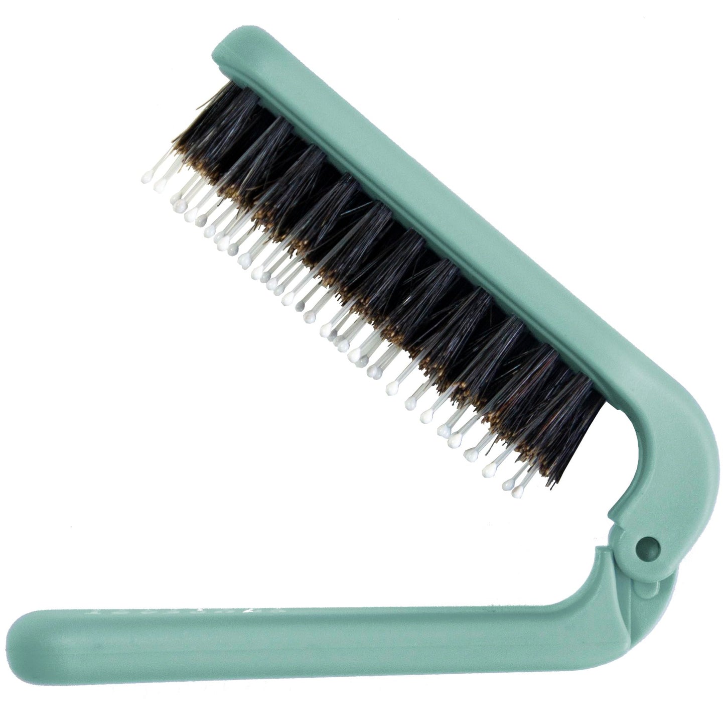 Uffy MiniPop Travel Hair Brush - Mini Folding Boar Bristles for Women, Men & Kids | Kid-Friendly Portable Purse Brush for Wet &