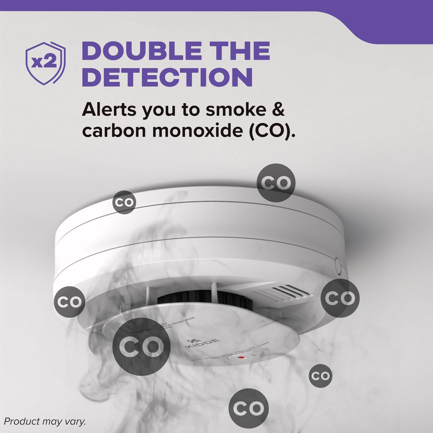 Kidde Smoke and Carbon Monoxide Detector, AA Battery Powered with LED Status Lights, 85 dB Alarm, 5 inches