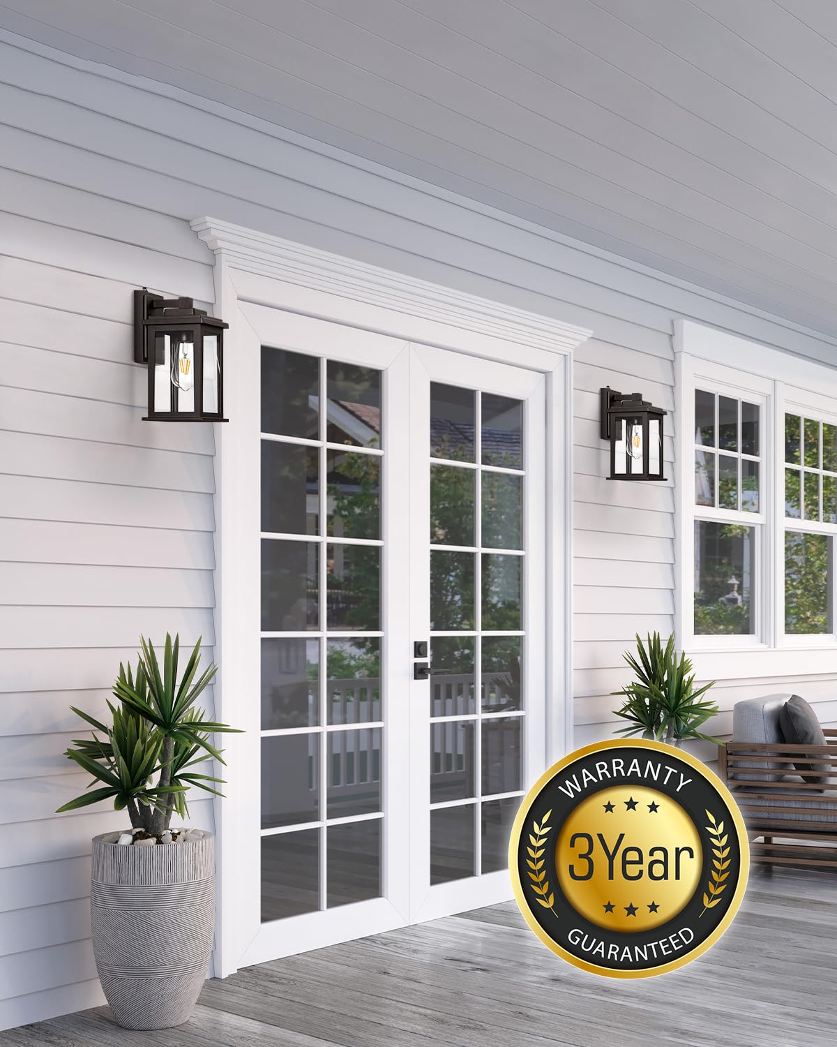 Vianis Bronze Outdoor Wall Lights  Dusk To Dawn Led Outdoor Light  Aluminum Exterior Lighting Fixtures  Waterproof Porch Lights Outdoor For House  Doorway  Garage Hardwired  Non-Solar