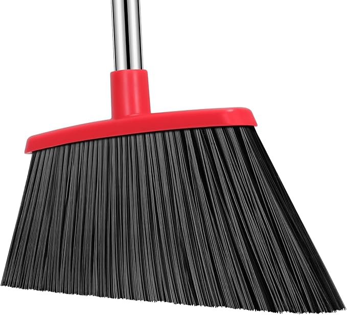 Heavy Duty Broom, 55 Inch Long Handle Outdoor Large Angle Brooms, Commercial Broom for Sweeping Indoor, for Home Garage Ki...