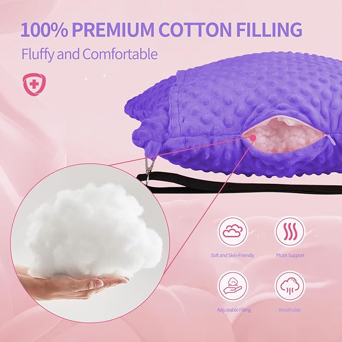 Hysterectomy Pillow with Pocket for Ice/Hot Packs, Abdominal Surgery Recovery Pillow for Women, Post-Surgery Support Cushion(Purple)