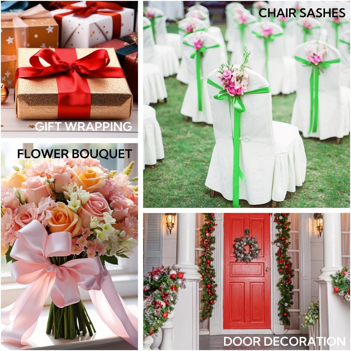 3 Inch 25 Yard Wide Satin Ribbon White, Solid Fabric Large Ribbon Roll for Cutting Ceremony Wedding Opening Party Decoration, Chairs, Sewing, Festival Pageant Sashes