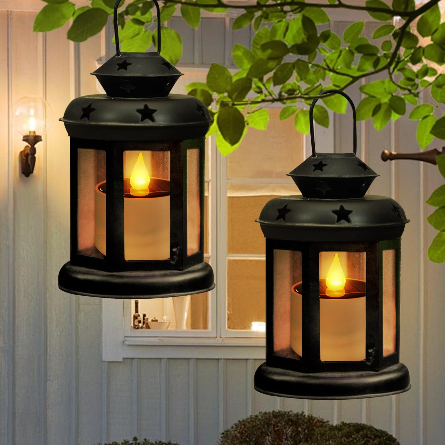 Solar Tea Lights Outdoor Waterproof - 6 Pack Flameless Flickering Solar Candles Reusable Led Tea Light Candles Rechargeable Dusk