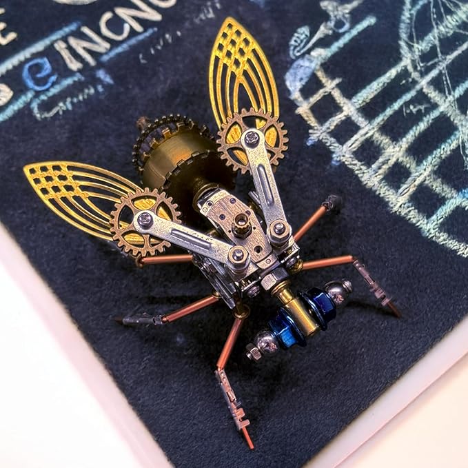 Mechanical Fruit Fly 3D Metal Model Kits Steampunk Sculpture Insect, DIY Projects Metal Building Hobby kit Arts and Crafts Sets, Birthday Gift (Mechanical Fruit Fly)