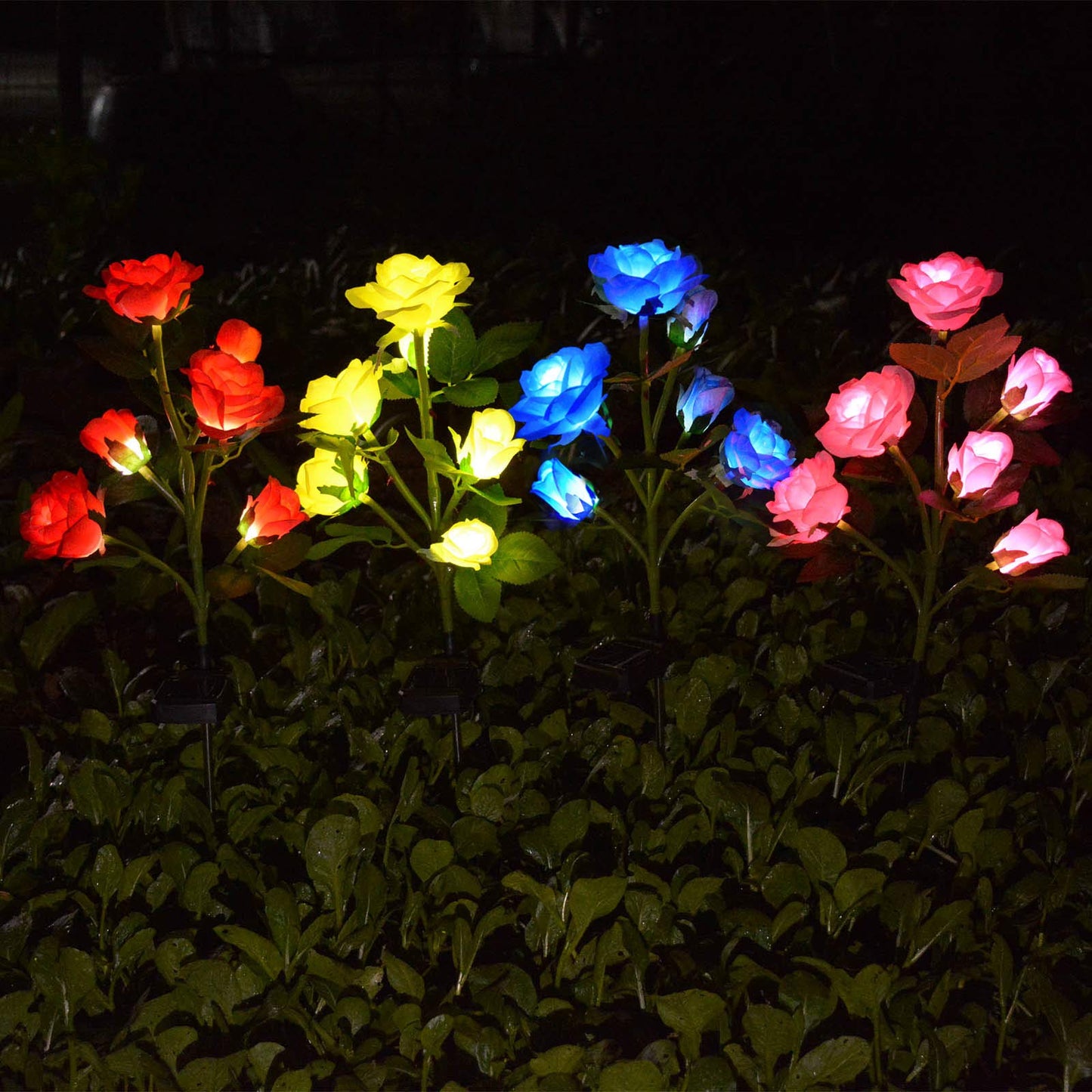 Homeleo Solar Powered Artificial Rose Flower Lights, Yellow, Waterproof Garden Accent Lighting For Outdoor Decor, Model: B63Ae71B-131B-48Dd-883D-46361Aefb