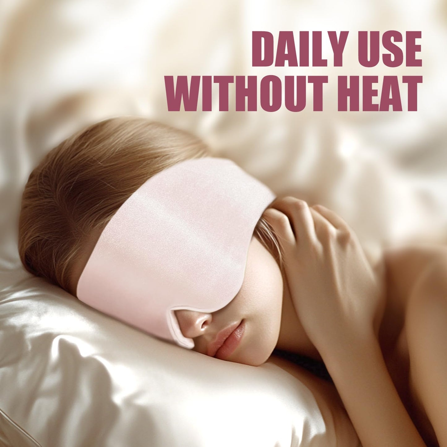 Heated Eye Mask for Dry Eyes and Sinus Pressure Relief, Ultra Soft Face Heating Pad for Tension Headache Relief Pink