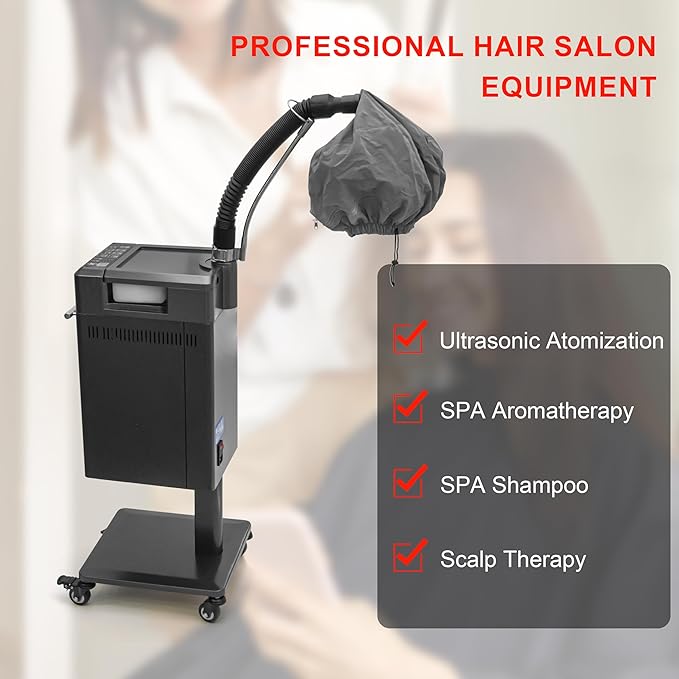 Hair Steamer Micro Mist Scalp Detoxify for Hair Wash Reclining Chair Bed Attachment Professional Hair Care for Salon SPA Barber Shop Fully Metal Meterial Elitzia ET1940