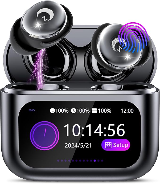 VEKJ Sleep Earbuds, Bluetooth 5.4 in Ear Smart Touch Screen Earbuds, 48H Mini Sleep Headphones Small Design for Side Sleep...
