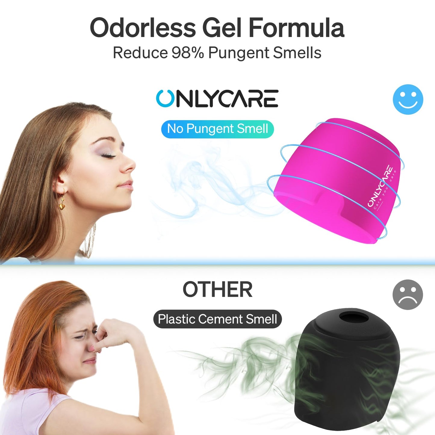 ONLYCARE Migraine Relief Cap, Soothing Migraine Mask, Upgraded Odorless Gel Ice Head Wrap, Hot and Cold Therapy, Headache Ice Pack for Tension, Stress, Hangover (Bright Pink)