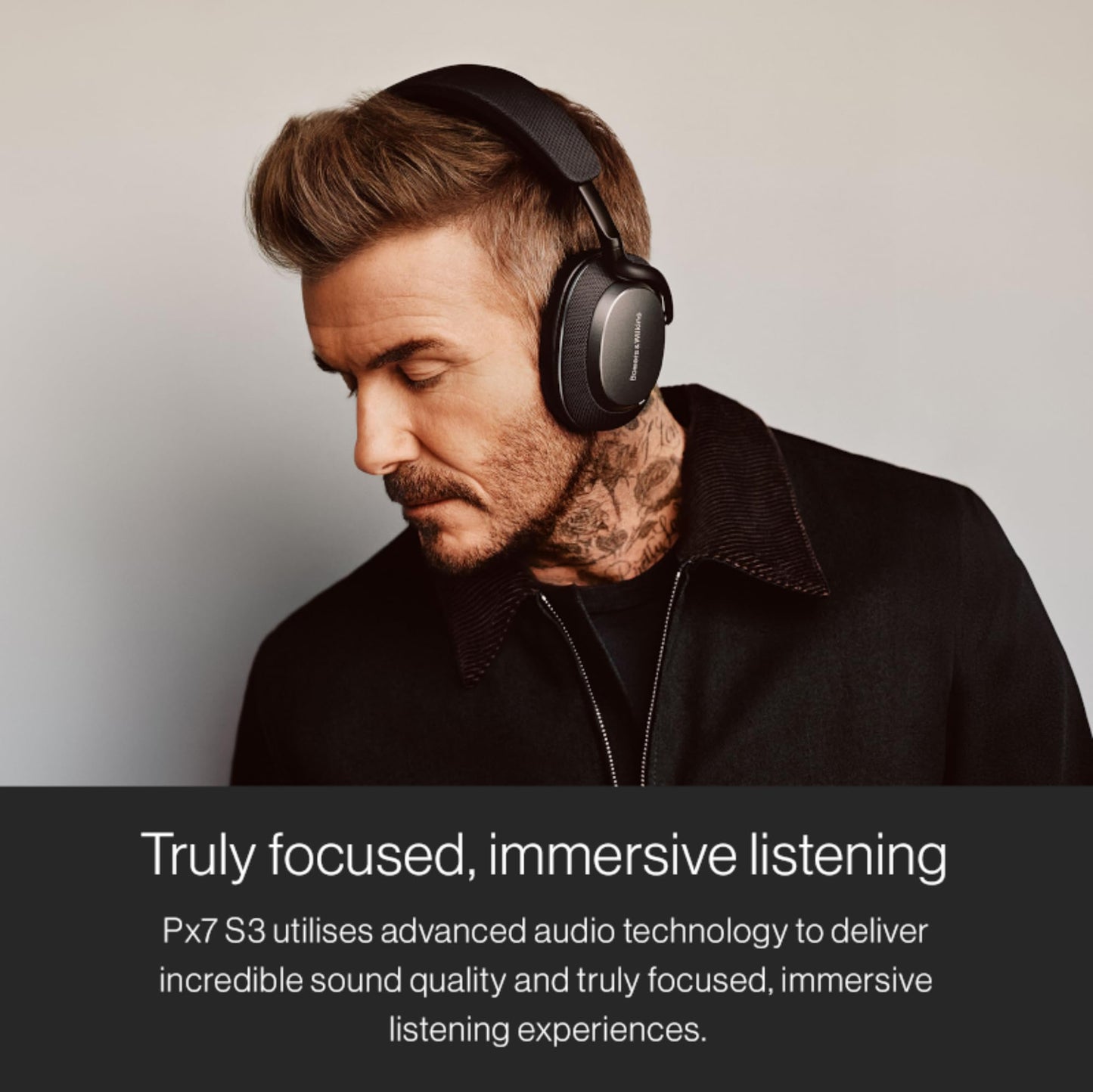 Bowers & Wilkins Px7 S3 Over-Ear Headphones, High-Resolution Sound, Comfortable Fit, Bluetooth, Active Noise Cancelling & Transparency Mode, 30-Hour Playtime, Quick Charge Support, Anthracite Black