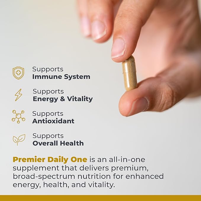 Premier Daily One, 60 Capsules, Vegan Product - All-in-One Daily Formula for Premier, Live-Source Daily Multi-Nutrition for The Whole Family