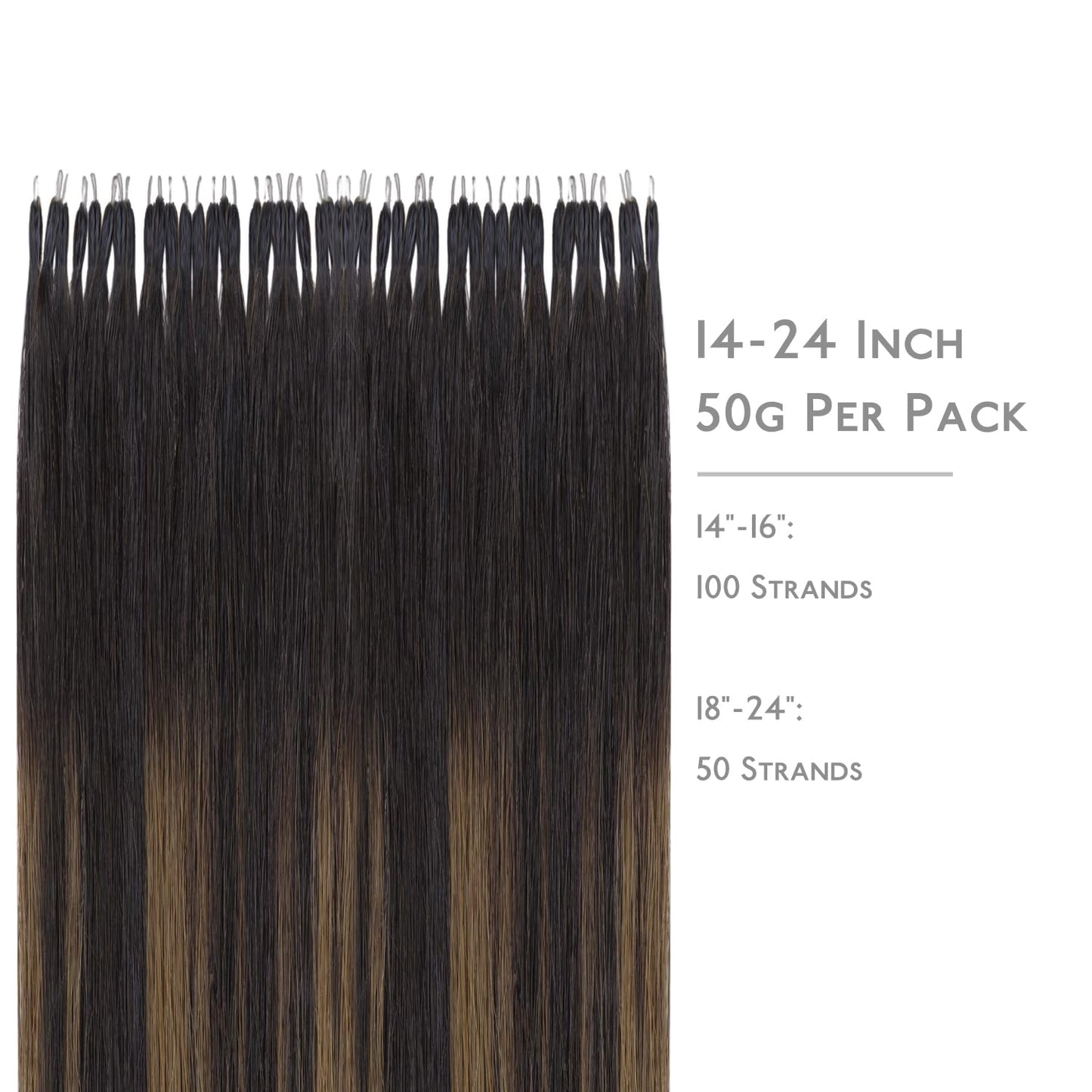 WENNALIFE Nano Bead Hair Extensions Human Hair, 50g 100s 14 Inch Balayage Dark Brown Mixed Chestnut BrownReal Human Hair Extensi