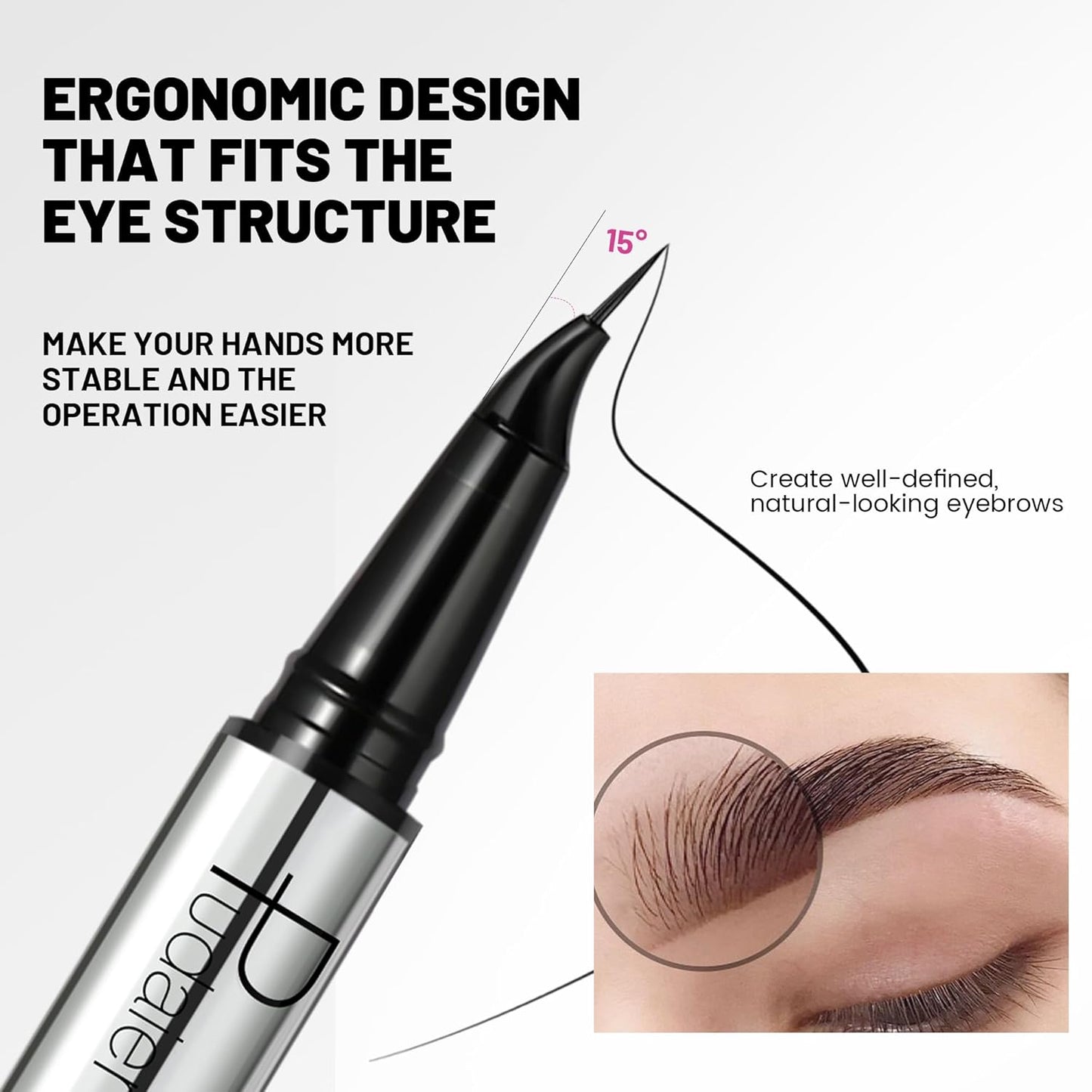 2 Pack 2 Fine Tip Eyebrow Pen, Waterproof Filling Faux Brow Makeup Pencils for Women with Precise Curved Brush-Tip to Fast Create Natural Hair-Like Brows, Last All-Day (Light Blonde)
