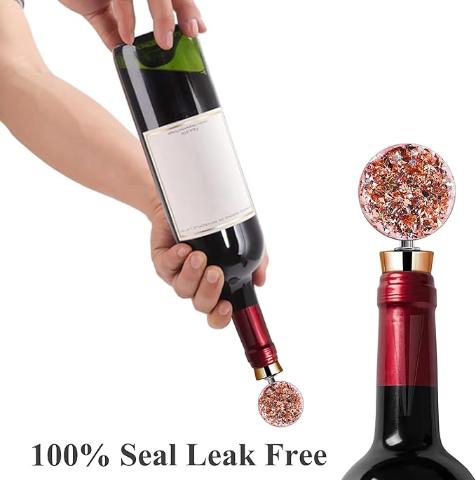 LIZIMANDU Wine Bottle Stoppers,Stainless Steel Wine Stoppers For Gifts, Bar, Holiday Party, Wedding(3-Bling)