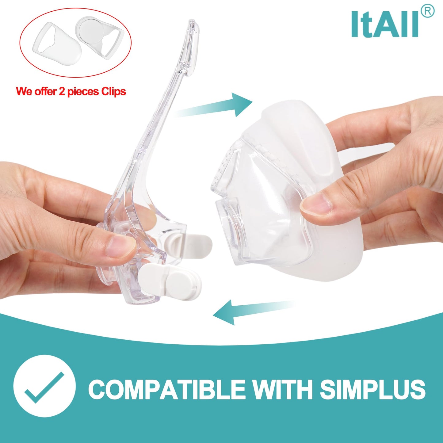 Replacement Frame & Swivel Elbow Connector Set Compatible with Fisher&Paykel Simplus，Improved to Be Easier to Get On and Off, ItAll Supplies