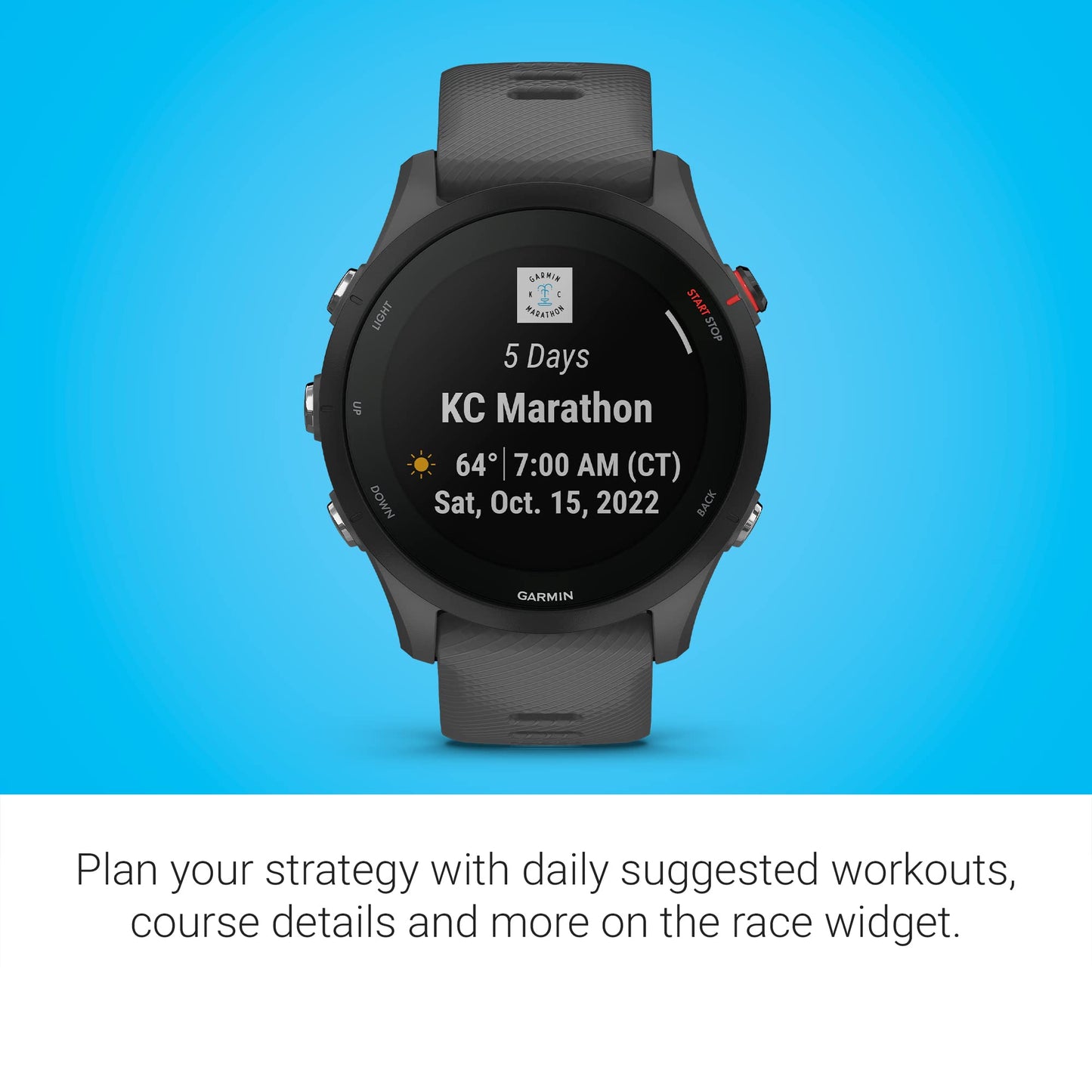 Garmin Forerunner® 255, GPS Running Smartwatch, Advanced Insights, Long-Lasting Battery, Slate Gray (Renewed)