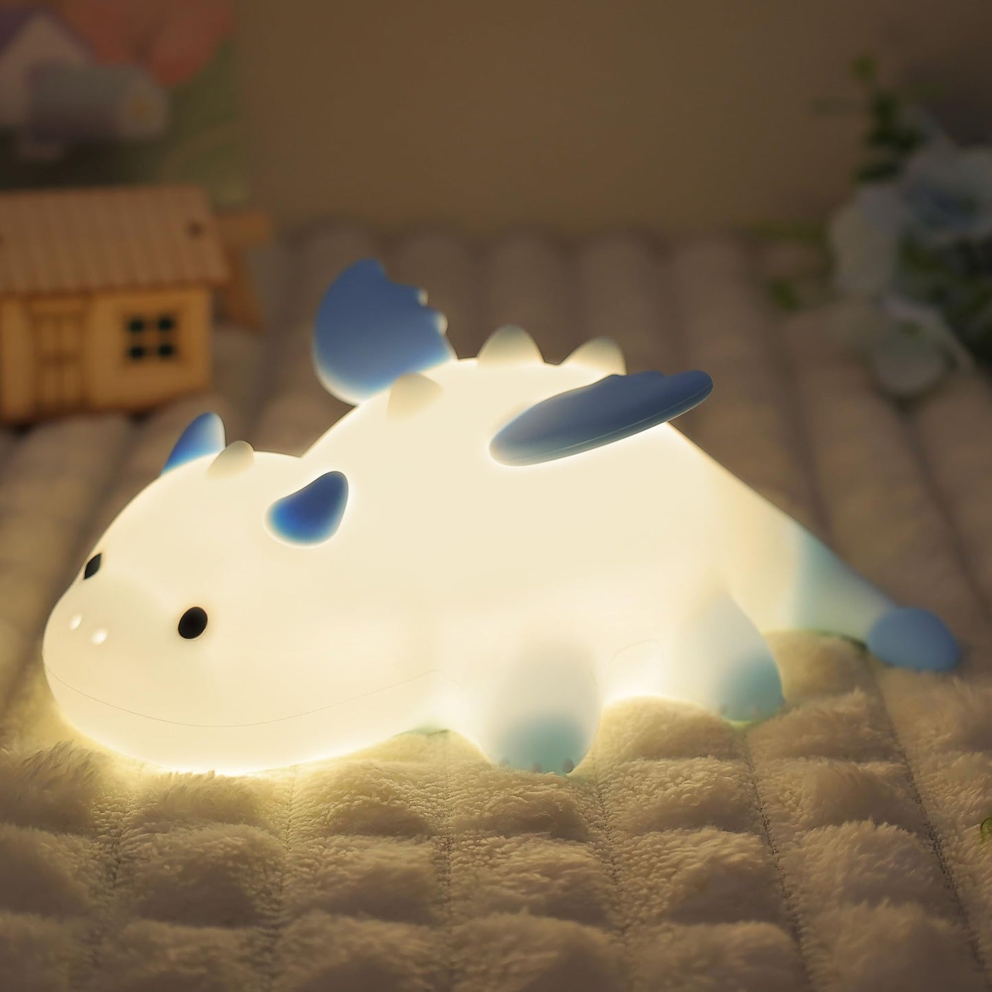 nite Dragon Night Light  Cute Dragon Lamp With 8 Color Lights  Soft Silicone Kids Nursery Nightlight Led Touch Light  Kids Bedroom Decor As Xmas Birthday Gifts