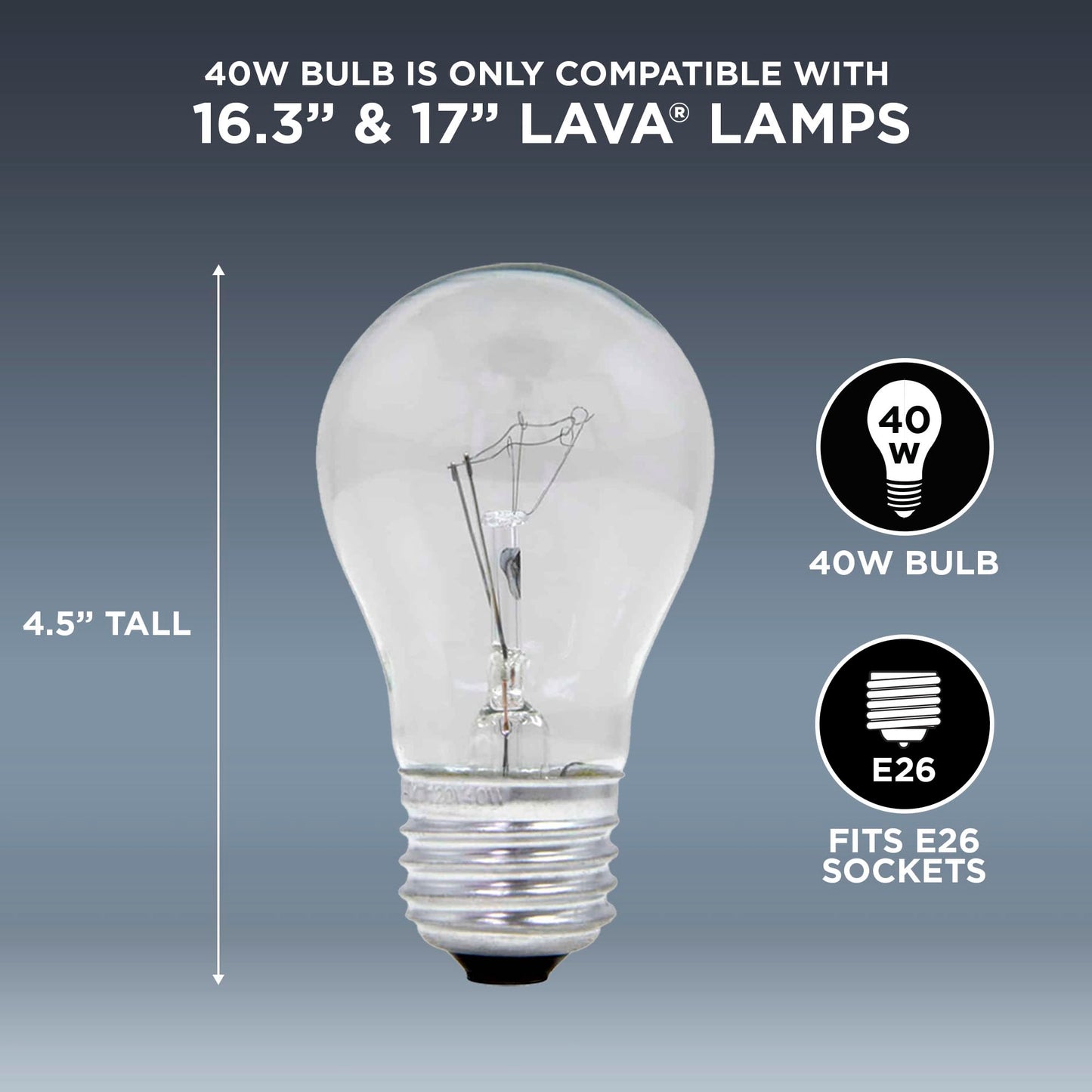 Lava 5032-6 40-Watt Replacement Item #5032 Light Bulb, 2 Count (Pack of 1), Clear